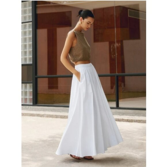 Commense Dresses & Skirts - #201 Linen Pleated Maxi Skirt